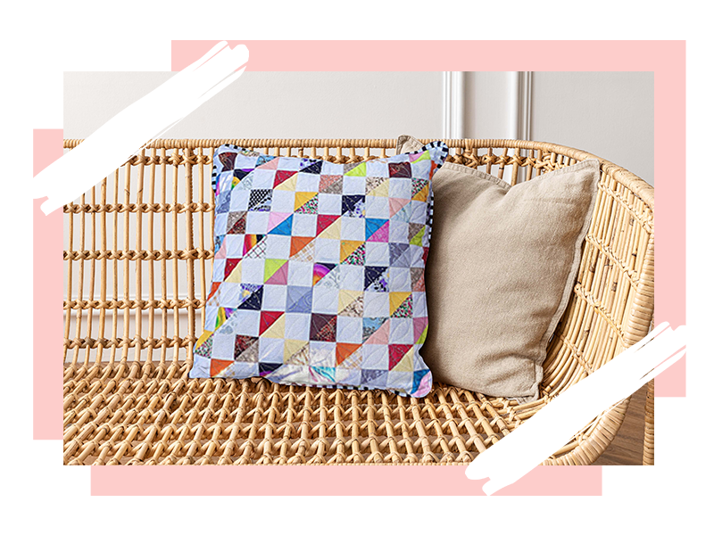 Photo : DIY - Scrappy quilted pillow 2 in 1